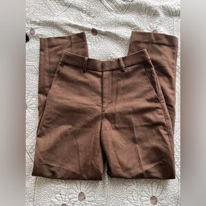 Uniqlo Brown Wool-blend Trousers